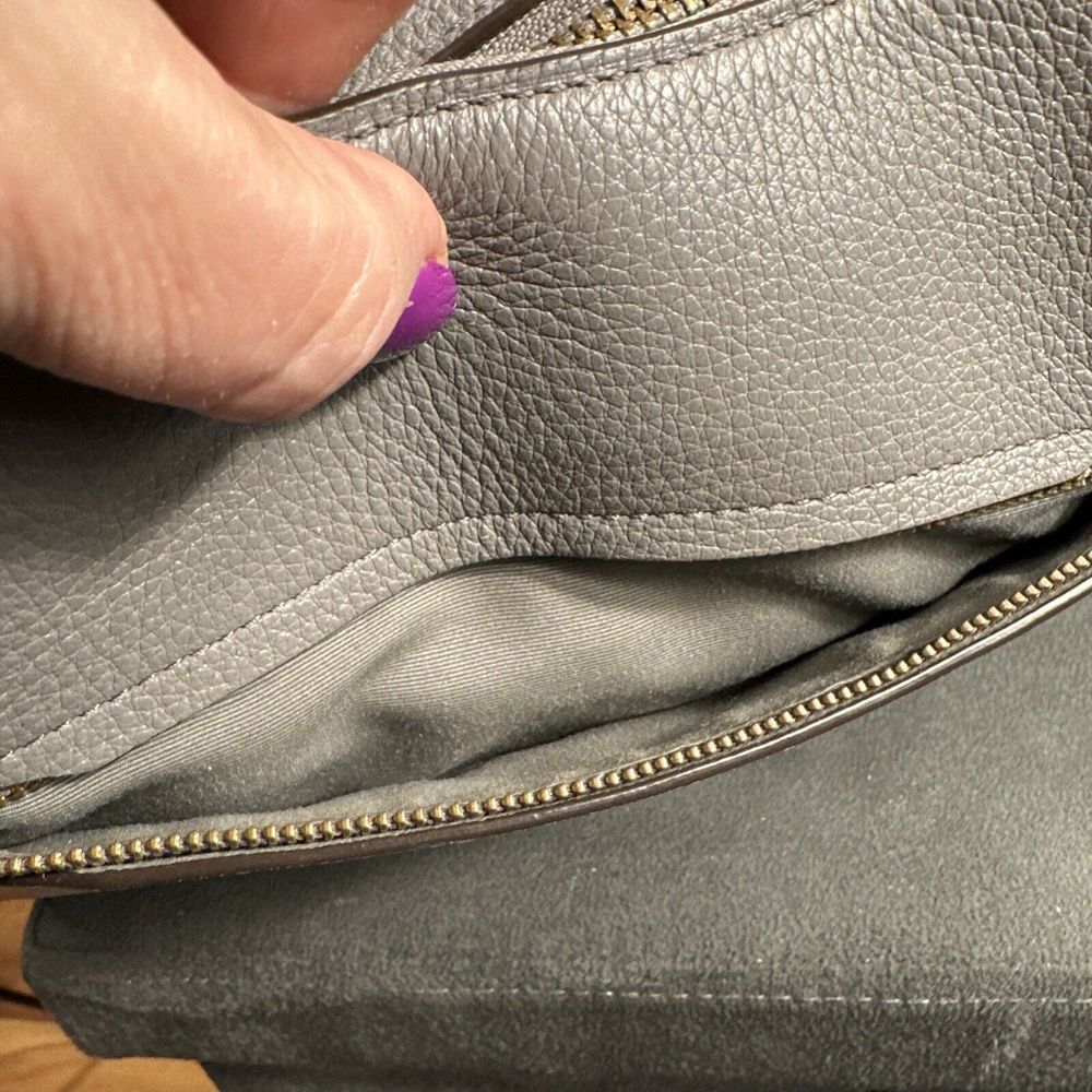 Coach F76697 Jes Colorblock Hobo Heather Gray/Black Pebbled Leather Shoulder Bag - Picture 6 of 12